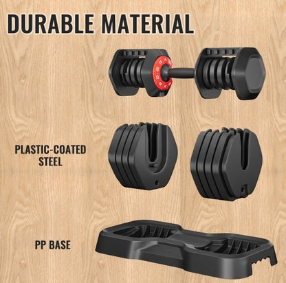 Adjustable 10-in-1 Dumbbell Set – 55 LB for Home Gym