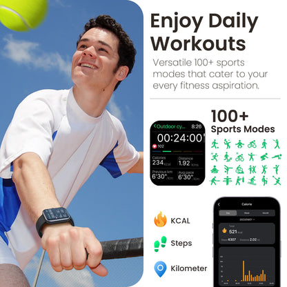 Smart Watch with Bluetooth Calling and Fitness Tracking