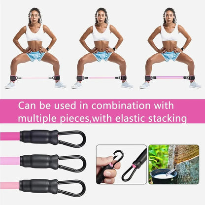 Adjustable Resistance Bands with Ankle Straps for Strength Training