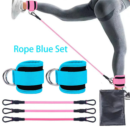 Adjustable Resistance Bands with Ankle Straps for Strength Training