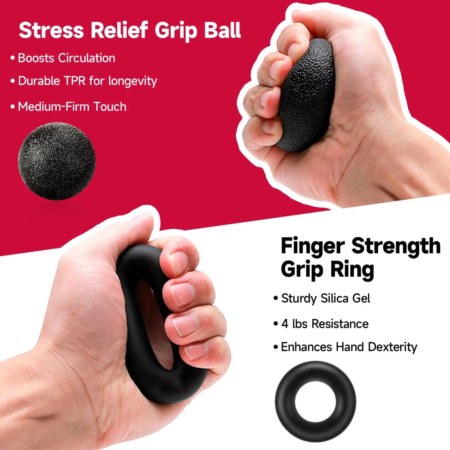 Adjustable Grip Strength Trainer with Finger Exerciser