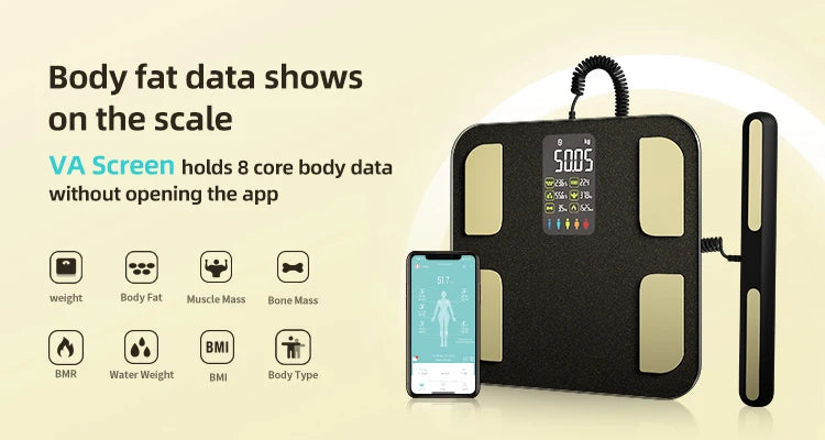 Smart 8-Electrode Body Composition Scale for Comprehensive Health Tracking