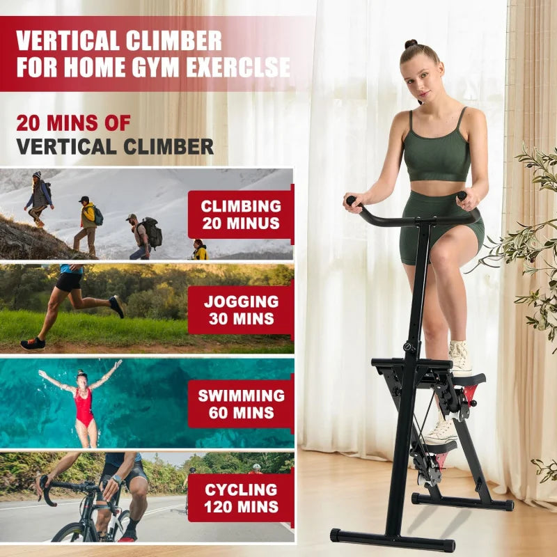 Foldable Vertical Climber Full-Body Home Workout Machine