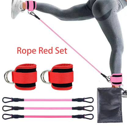 Adjustable Resistance Bands with Ankle Straps for Strength Training