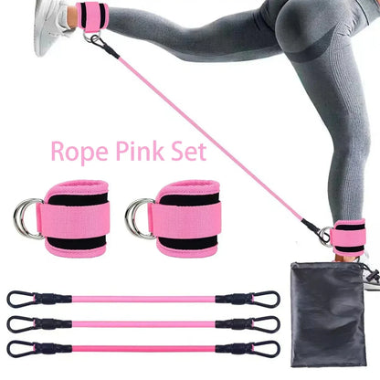 Adjustable Resistance Bands with Ankle Straps for Strength Training