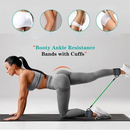 Adjustable Resistance Bands with Ankle Straps for Strength Training