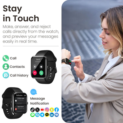 Smart Watch with Bluetooth Calling and Fitness Tracking