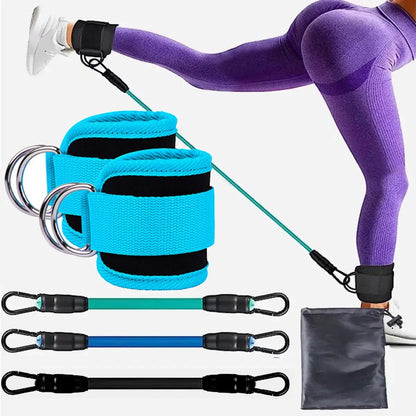 Adjustable Resistance Bands with Ankle Straps for Strength Training