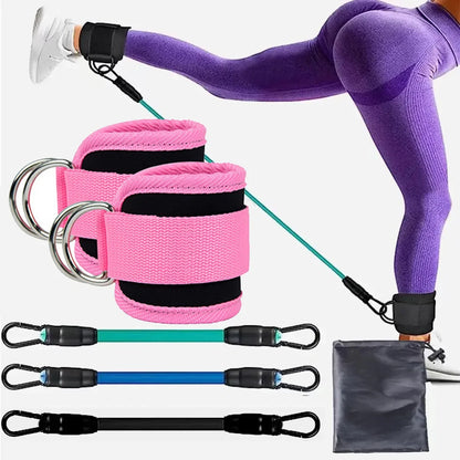 Adjustable Resistance Bands with Ankle Straps for Strength Training