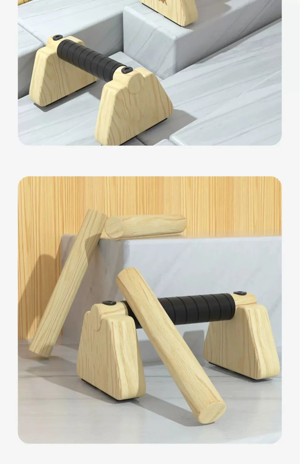 Wooden Push-Up and Parallettes Bars